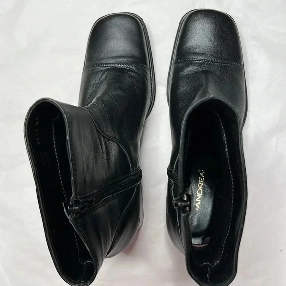 Andrea black textile heels ankle boots size 8 - Picture 5 of 9